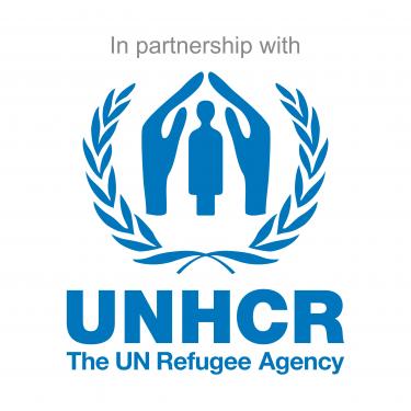 Logo jednostki ONZ - Biura Wysokiego Komisarza ds. Uchodźców (UNHCR), partnera projektu