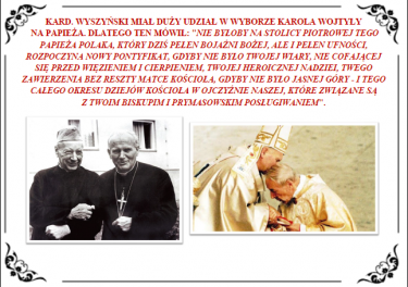 1978 r. - Udział w konklawe, podczas którego wybrano Karola Wojtyłę na Papieża. Wspólne zdjęcia obu Dostojników.